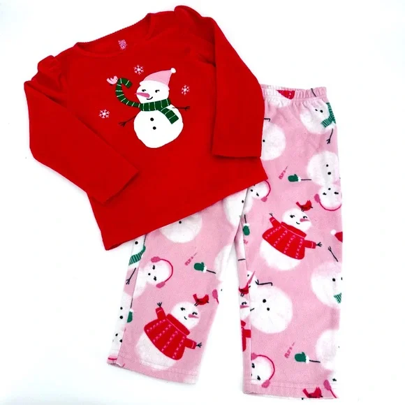 Carter's Pajamas Carters Christmas Snowman Fleece Toddler Girl